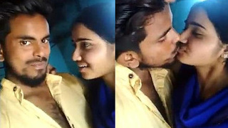 Indian lover takes a selfie while kissing