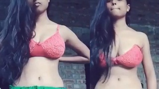 Cute young girl in a naughty video