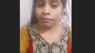A girl in a costume records a video for her lover
