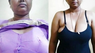 Tamil bhabhi with huge boobs gets naughty