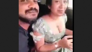 Desi couple enjoys car sex in public