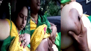 Get ready for a wild ride with this Tamil car sex video featuring big boobs and a boob show