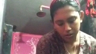 A Bengali beauty takes a nude selfie in the bathroom