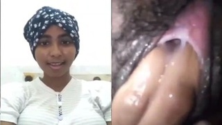 Sri Lankan girl's hairy pussy gets fingered in steamy video