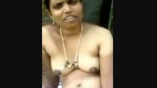 Telugu aunty takes a walk with a secret lover in the open air