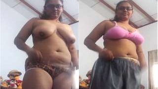 Lankan Tamil bhabhi flaunts her big boobs and shaved pussy