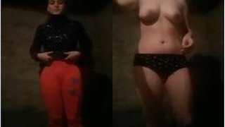 Beautiful Indian woman unveils her breasts and vagina in a seductive striptease