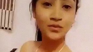 Nude Indian girl strips down and shares a selfie with a filter