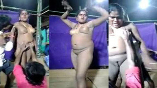 Village slut flaunts her body in public