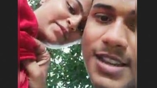 Desi couple's romantic outdoor sex in a village setting