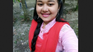 Fat village girl gets naughty on camera