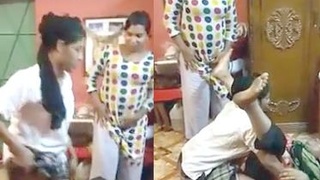 Group sex with beautiful hostel girls in desi setting