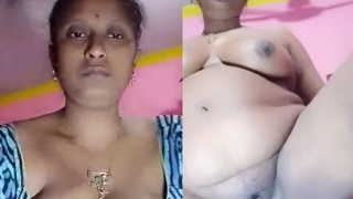 Aunty with big ass unhappy and masturbating