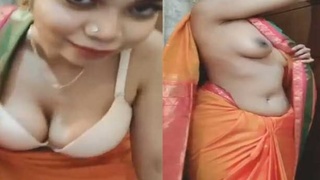 Beautiful Bengali bhabi strips down to lingerie in seductive video