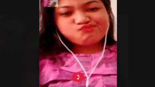 Beautiful girl flaunts her cute boobs and pussy in a video call