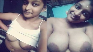 Tamil girl flaunts her ample bosom in a naughty video