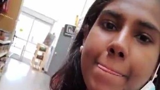 Nude Indian girl takes selfie at mall