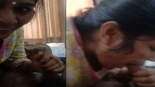 Desi village maid gives a sensual blowjob in a sex video
