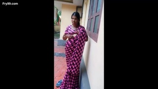 Watch a sexy maid show off her tits and pussy in a steamy video