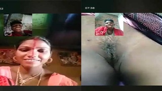Bangla village wife shows off her naughty pussy on video call