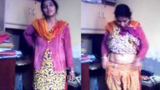 Desi bhabi flaunts her breasts, pussy, and butt for her lover