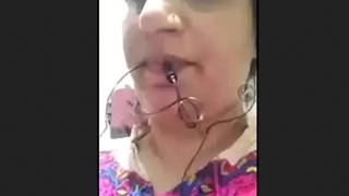 Mature Indian woman shows off her big boobs and pussy on video call