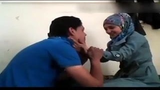 Arab homemade video of two naked men having hot sex with a hijab