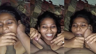 Indian village girl gives blowjob to her lover