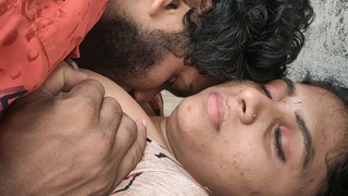 Navel kissing and boob pressing in a Vaishnava video
