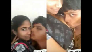 Tamil lovers' sensual boob play and kissing leaked video