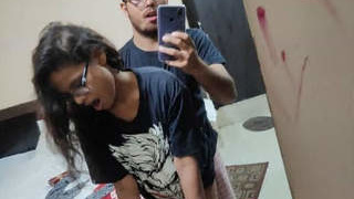 Indian girl gives a sensual blowjob in two parts