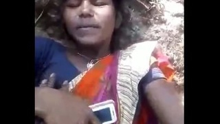 Desi village girl enjoys outdoor sex on a mattress