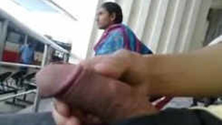 Tamil guy flashes cock at girl at bus stop