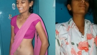 Slim teen gets edged and moans in Andhra's hardcore video