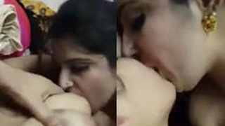 Two Indian lesbian teens indulge in oral pleasure