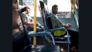 Busty blonde rides dick on the bus