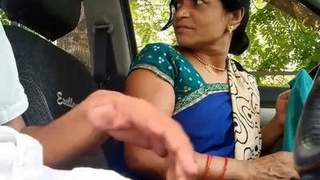 Bhabhi gives a blowjob in the car