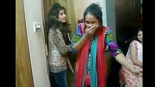 Bangladeshi girls indulge in drinks and kissing at a flat party